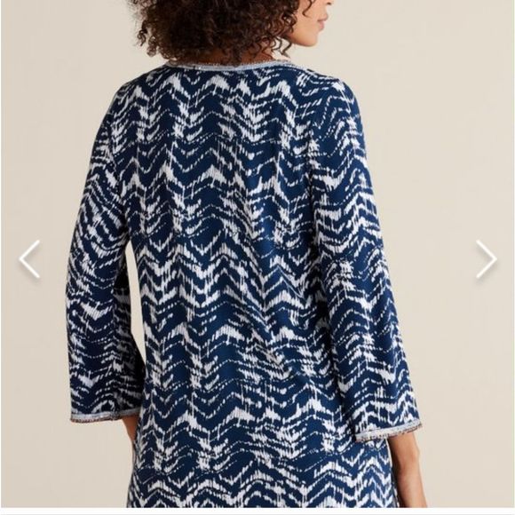 Soft Surroundings Kira Beaded Midnight Blue Tunic Size XL - Picture 2 of 8